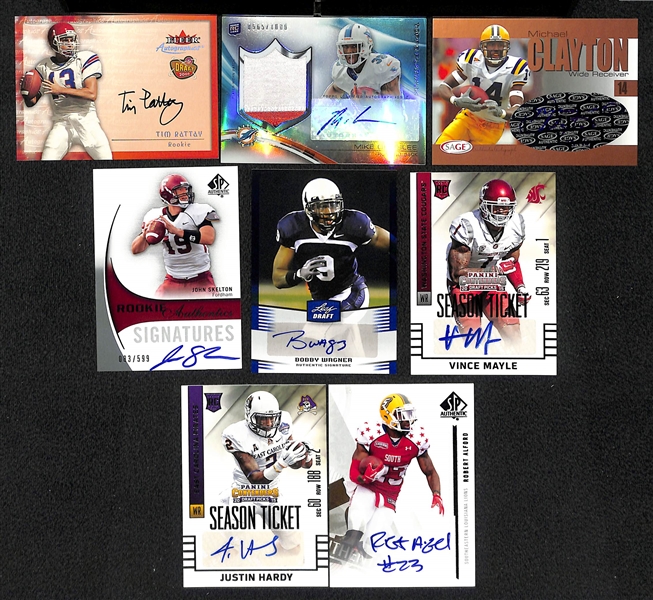 Lot of (53) Certified Football Autograph Cards (Includes Rookie Autos of LeSean McCoy and D'Onta Foreman)